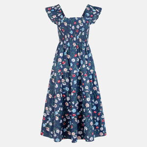 Hill House Blue Floral Midi Dress NWT